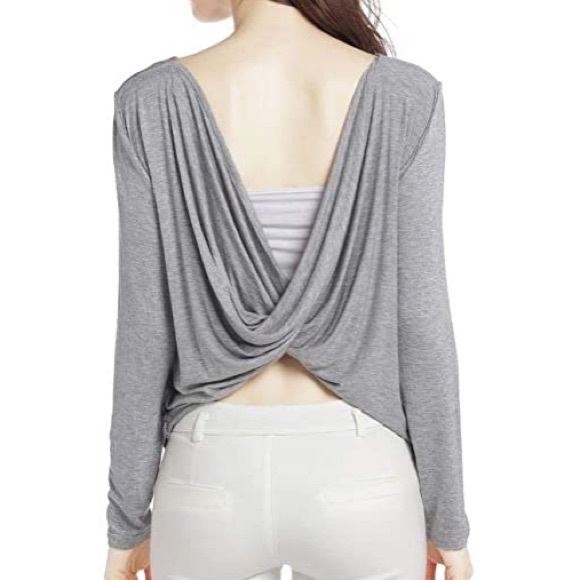 Beautiful women loose Backless long sleeve blouse - Picture 5 of 9